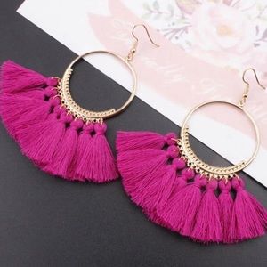 2/$8 Fushia Tassel Earrings ❤️